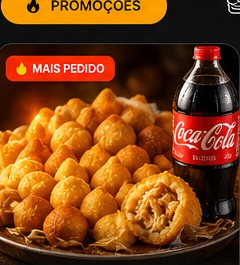 50 Salgadinhos + Coca-Cola